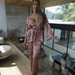 Terracotta Birds Set (pants + long kimono)